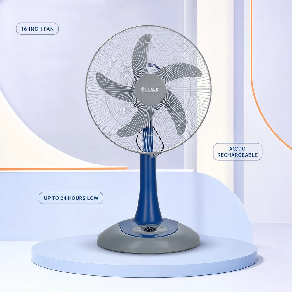 Click Rechargeable Half Stand Fan 16″