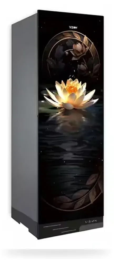 Vision Glass Door Refrigerator RE-150 Liter Moonlight Lily Flower Top Mount