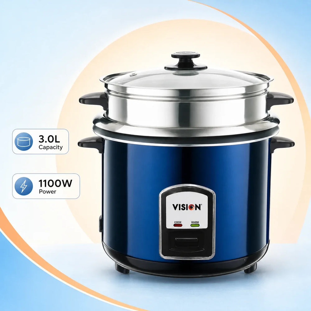 Vision Rice Cooker 3.0 Liter REL-50-05 SS Blue (Double Pot)