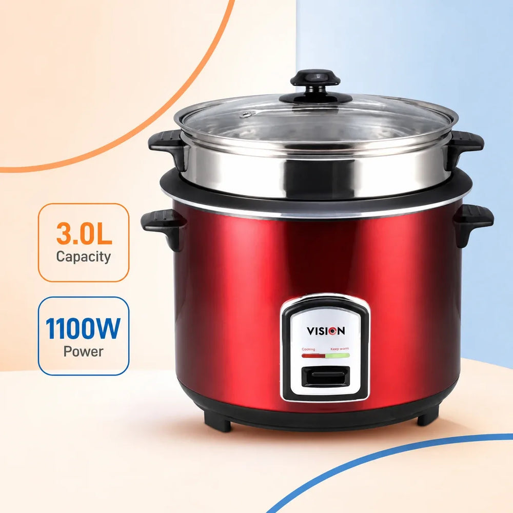 Vision Rice Cooker 3.0 Ltr 100 SS Red Double Pot