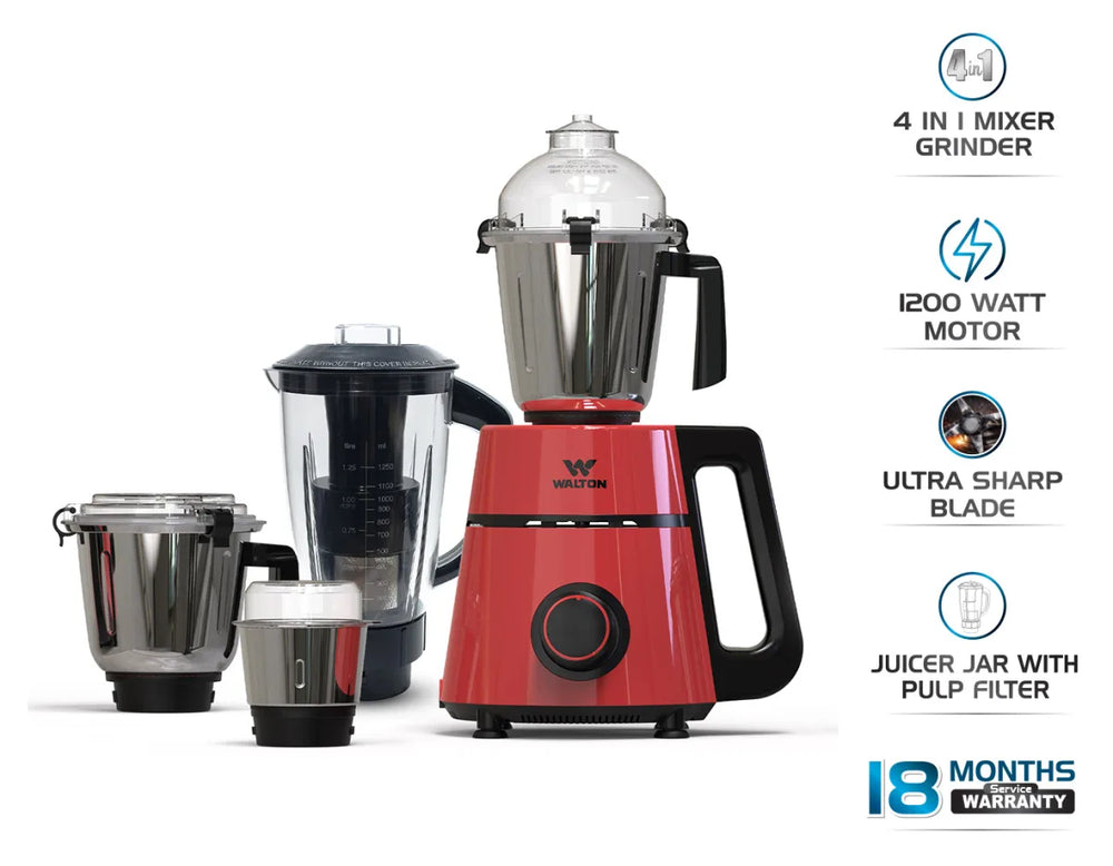 Walton Bluster Pro Mixer Grinder 1200W WBL-15G312 (4-in-1)