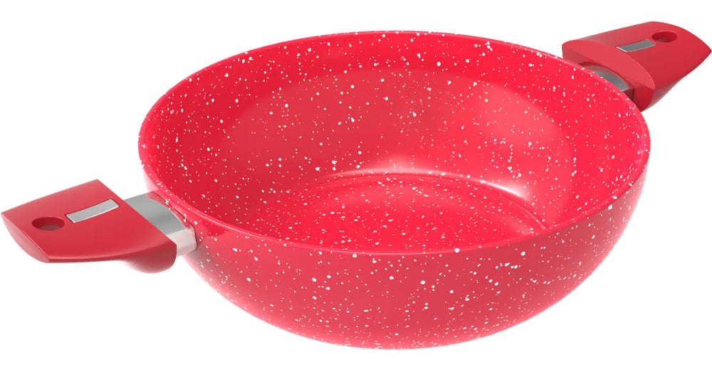 Walton Ceramic Coated Wok Pan With Glass Lid 24 cm