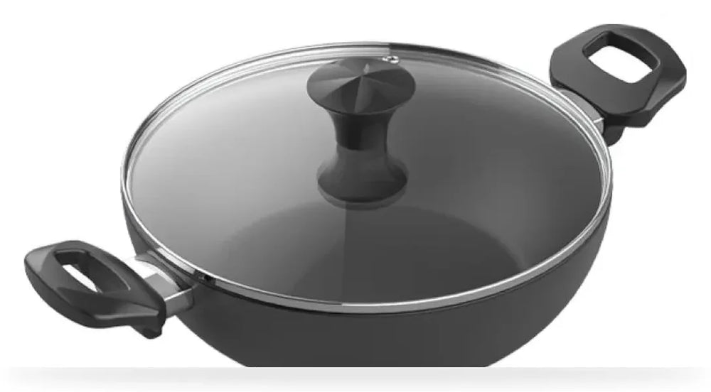 Walton Wok Pan 28cm with Glass Lid Classic Induction
