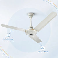 Click Crown Ceiling Fan 48″ Ivory Gold