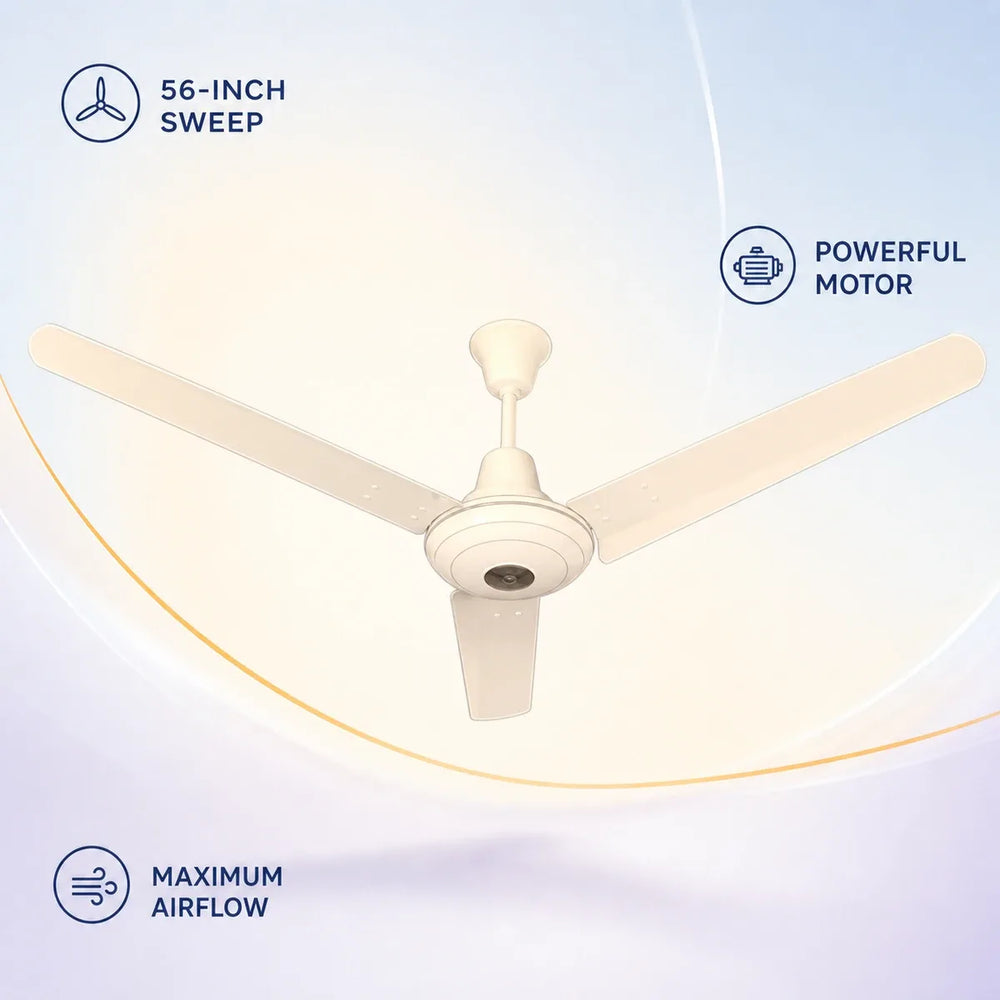 Click Crown Ceiling Fan 56″ (Ivory)