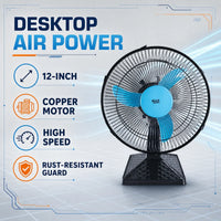 Click High Speed Table Fan-12″ Copper Motor (Moving)