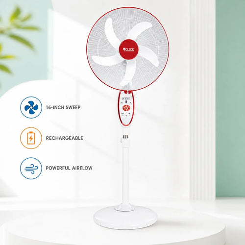 Click Rechargeable Stand Fan 16”