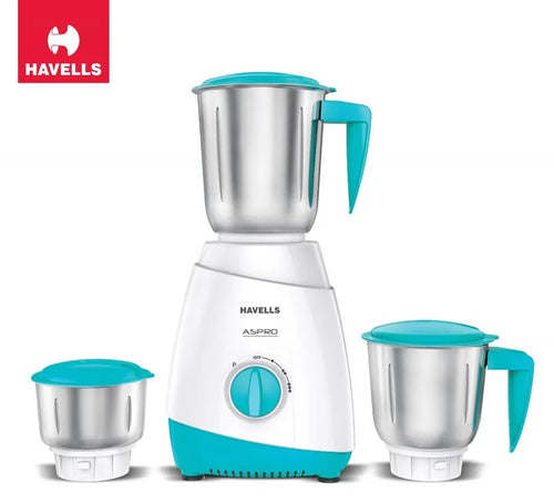 Havells Aspro 700W 3 in 1 Mixer Grinder (White Light Blue)