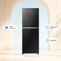 Hisense 238L TMF Glass Door Inverter Refrigerator Premium Black