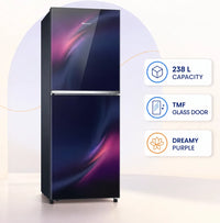 Hisense 238L TMF Glass Door Refrigerator Dreamy Purple
