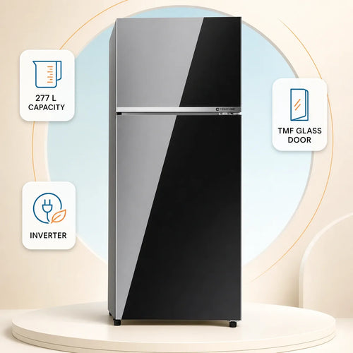 Hisense 277L TMF Inverter Glass Door Refrigerator Mirror Black