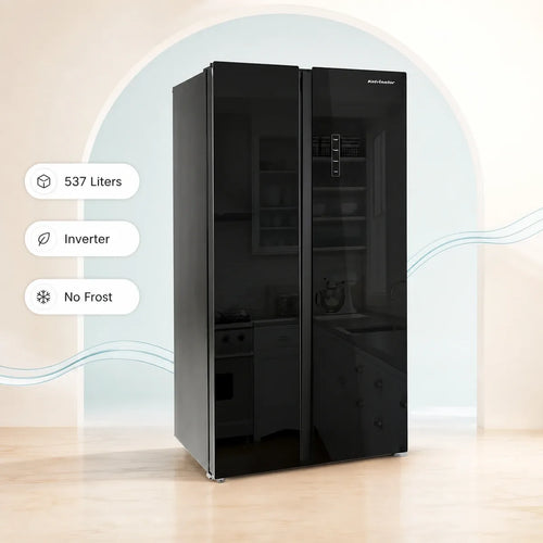 Kelvinator 537 Liter Inverter Side by Side Glass Door No Frost Refrigerator