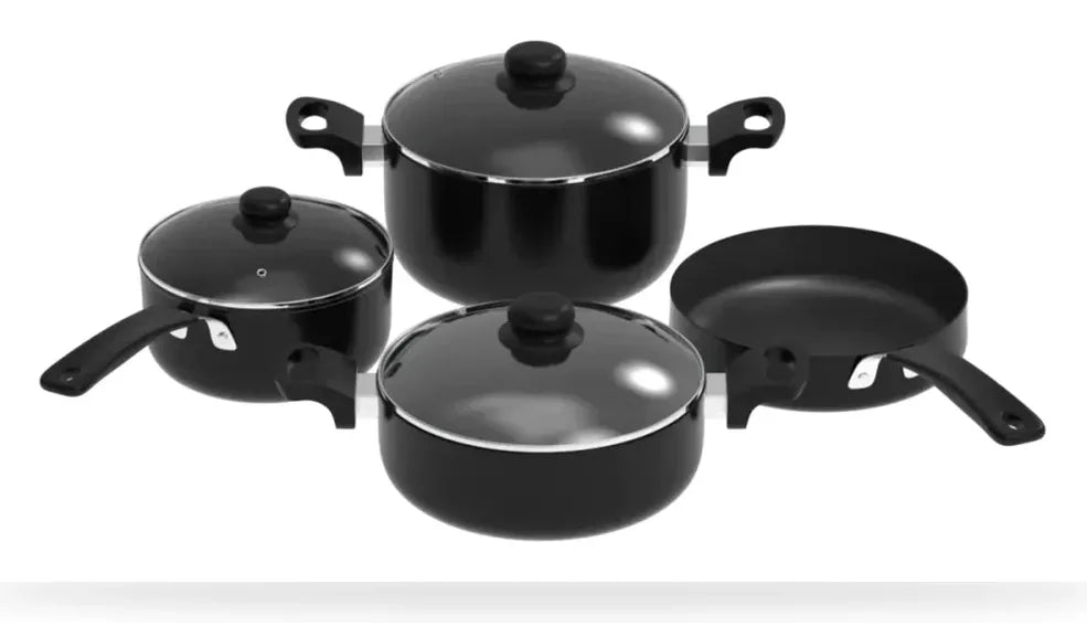 Kiam 7in1 Black 7 Pcs Non Stick Cookware Set