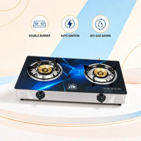Kiam Gas Stove With Glass-Double Burner