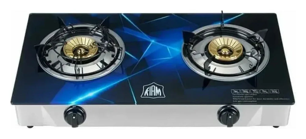 Kiam Gas Stove With Glass-Double Burner
