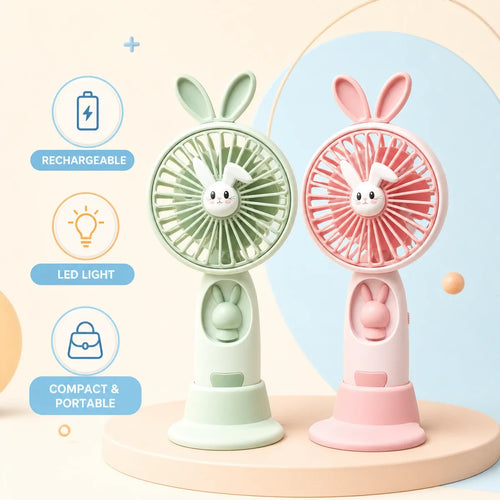 Rabbit Ear Mini LED Cartoon Fan