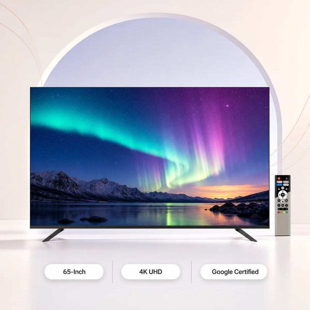 Rangs 65-Inch Google Certified TV | Frameless 4K UHD Smart TV