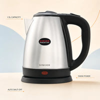 Singer 1.5L Stainless Steel Electric Kettle