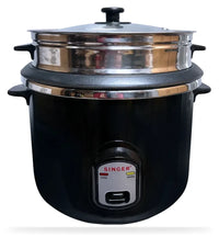 Singer Deluxe Black 2.8L Rice Cooker with Double Bowl