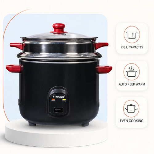 Singer Rice Cooker 2.8L (Steel Body)