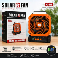 Solar Outdoor Rechargeable Fan X16