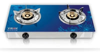 Vision 3D-Sky Tempered Glass Double NG Gas Stove – Blue