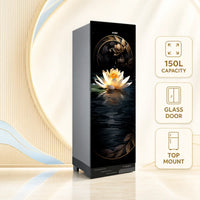 Vision Glass Door Refrigerator RE-150 Liter Moonlight Lily Flower Top Mount