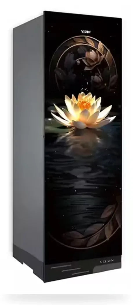 Vision Glass Door Refrigerator RE-150 Liter Moonlight Lily Flower Top Mount