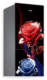 Vision Glass Door Refrigerator RE-200 Liter Crystal Rose Flower Top Mount