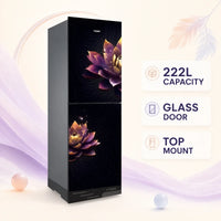 Vision Glass Door Refrigerator RE-222 Liter Purple Digital Lotus Top Mount