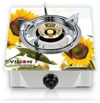Vision Lpg Single Glass Body Gas Stove Sun Flower 3d