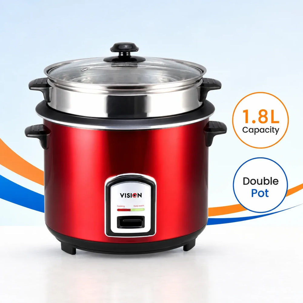 Vision Rice Cooker 1.8 L REL-40-06 SS Red (Double Pot)