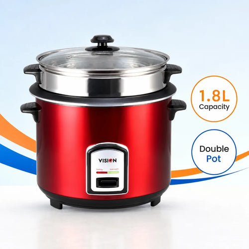 Vision Rice Cooker 1.8 L REL-40-06 SS Red (Double Pot)