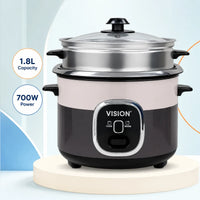 Vision Rice Cooker 1.8L REL-Delight (Double Pot) with Steamer 700W
