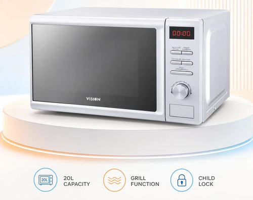 Vision VSNMOWO-E5 Grill Microwave Oven 20L – White