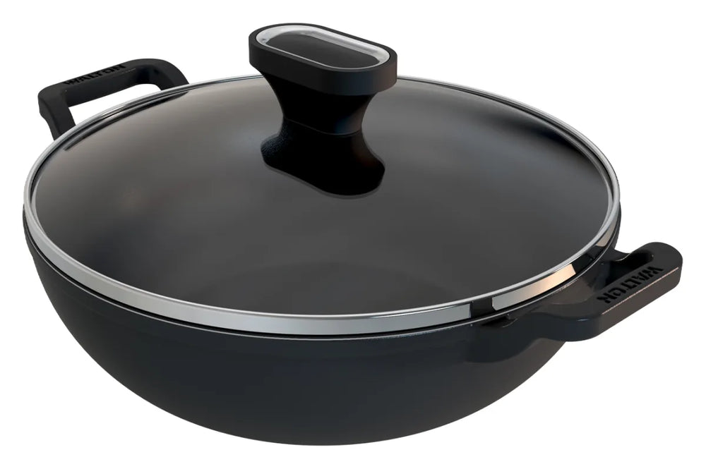 Walton Cast Iron Karai 24 cm With Glass Lid