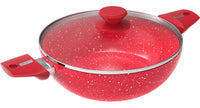 Walton Ceramic Coated Wok Pan With Glass Lid 24 cm