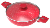 Walton Ceramic Coated Wok Pan With Glass Lid 24 cm