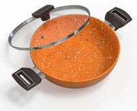 Walton Ceramic Coated Wok Pan With Glass Lid 24 cm