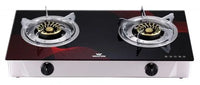 Walton Double Burner Glass Gas Stove Camellia