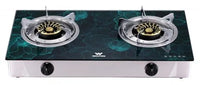 Walton Double Burner Glass Gas Stove Camellia