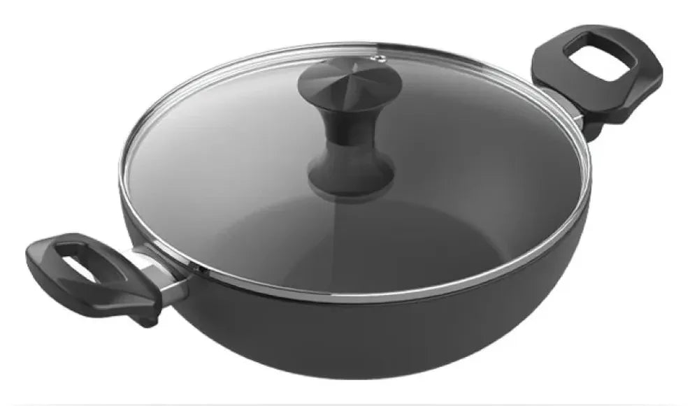 Walton Wok Pan 26cm with Glass Lid Classic Induction