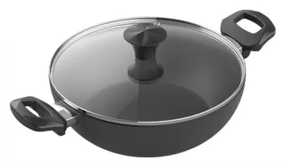 Walton Wok Pan 26cm with Glass Lid Classic Induction