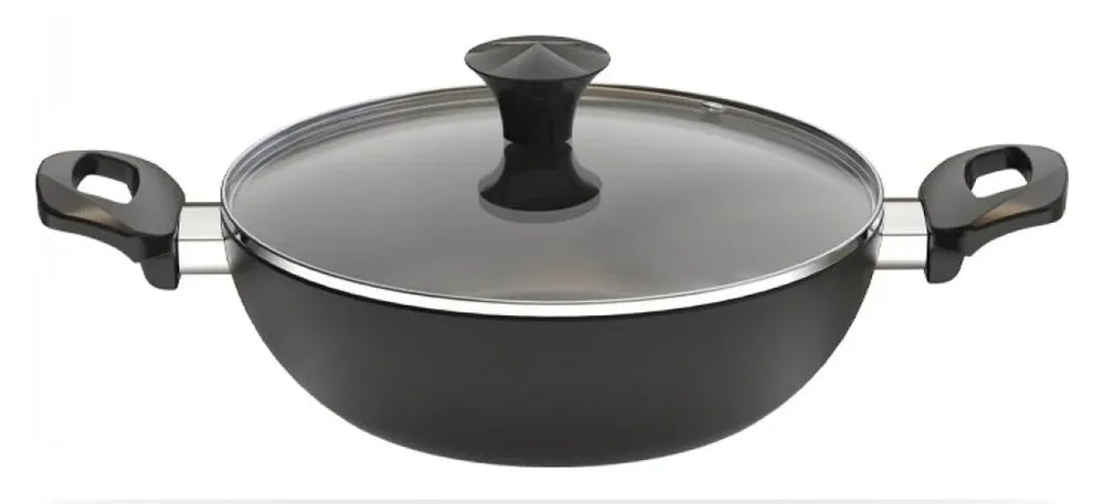 Walton Wok Pan 26cm with Glass Lid Classic Induction