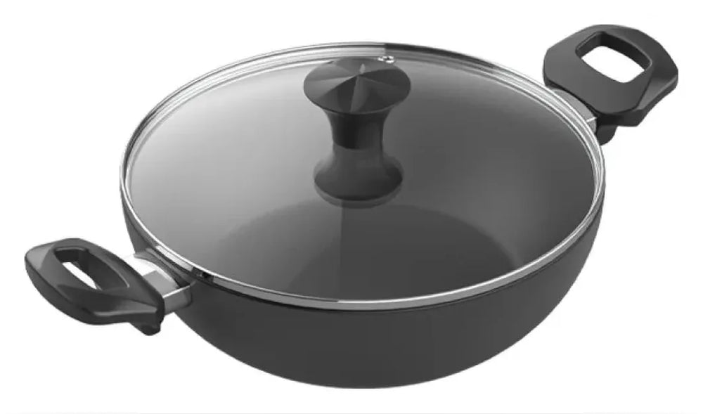 Walton Wok Pan 28cm with Glass Lid Classic Induction