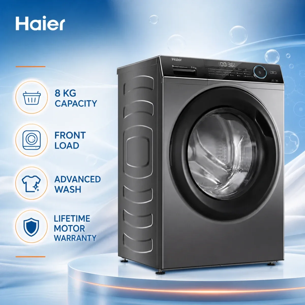 Haier 8KG Front Loading Washing Machine HW80-BP12929S6 product image