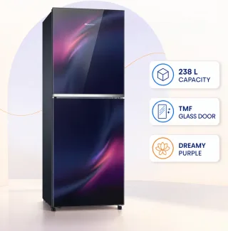 Hisense 238L TMF Glass Door Refrigerator Dreamy Purple — 1