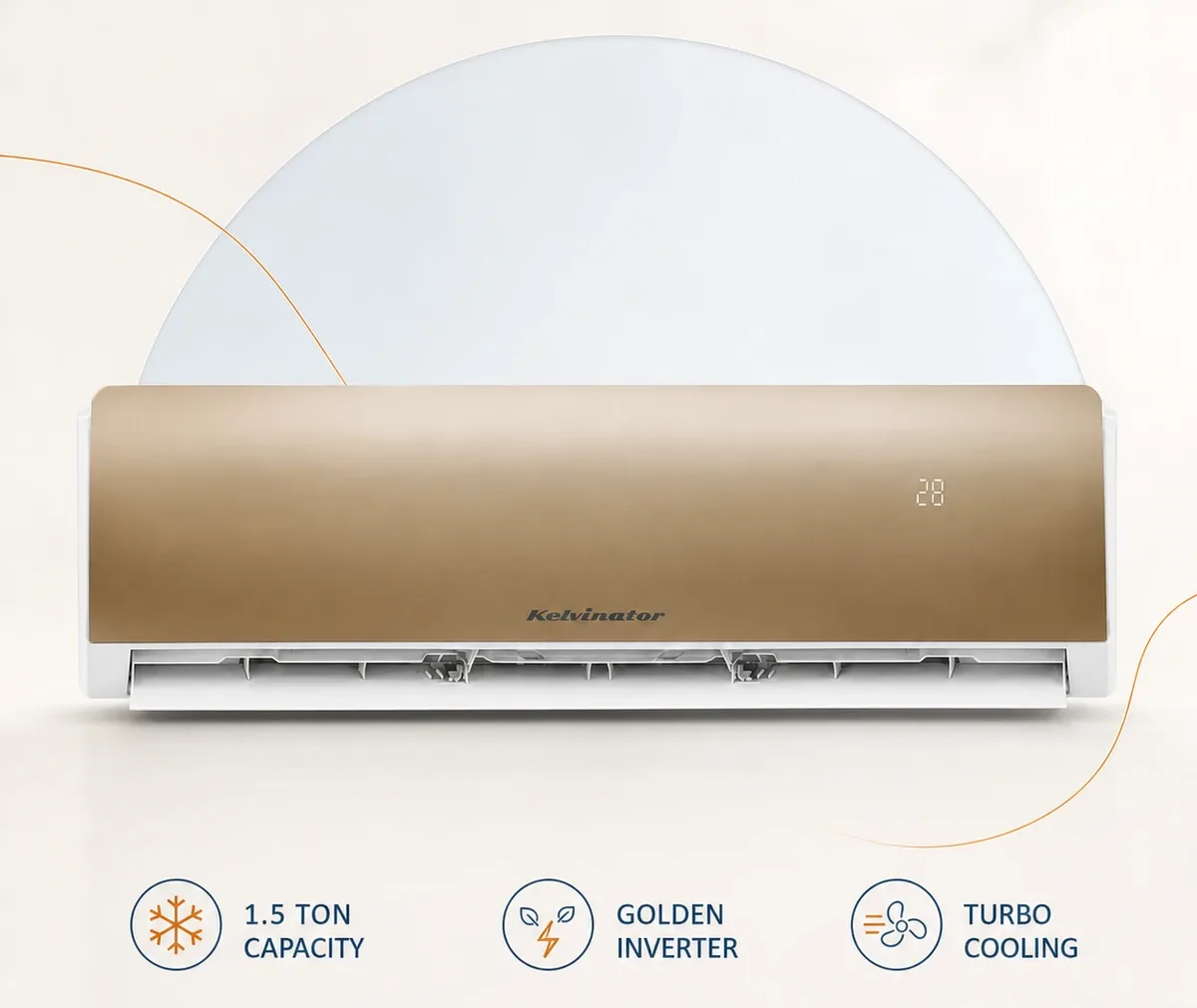 Kelvinator 1.5 Ton Golden Inverter AC Golden product image
