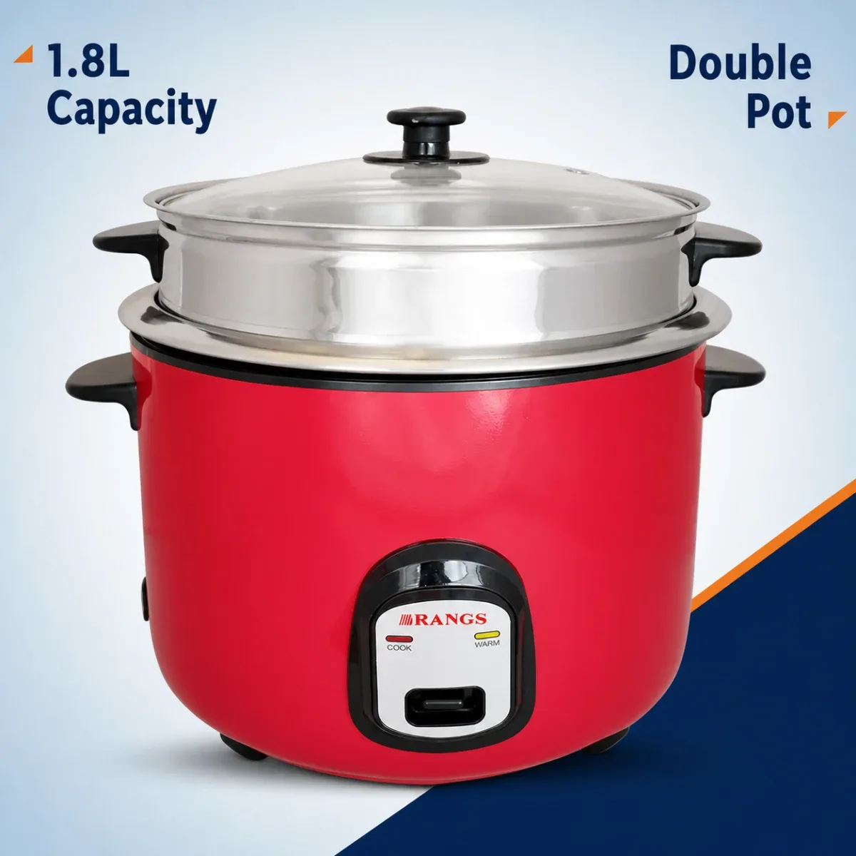 Rangs Rice Cooker 1.8L Full Body Double Pot product image