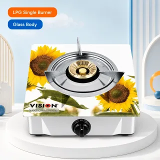 Vision 1 burner Gas Stove/LPG Gas Stove - Sun Flower 3d — 1